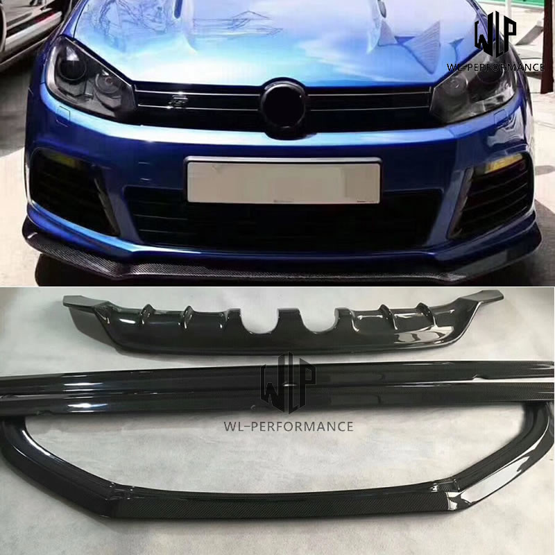 Golf 6 R20 High Quality Carbon Fiber Front Lip Rear Diffuser Side ...