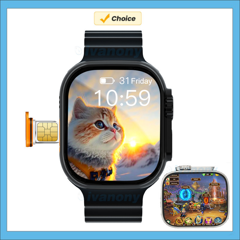 ☼Smart Watch 4G GPS WIFI SIM CARD Dual Camera Video Call AI Voice ...