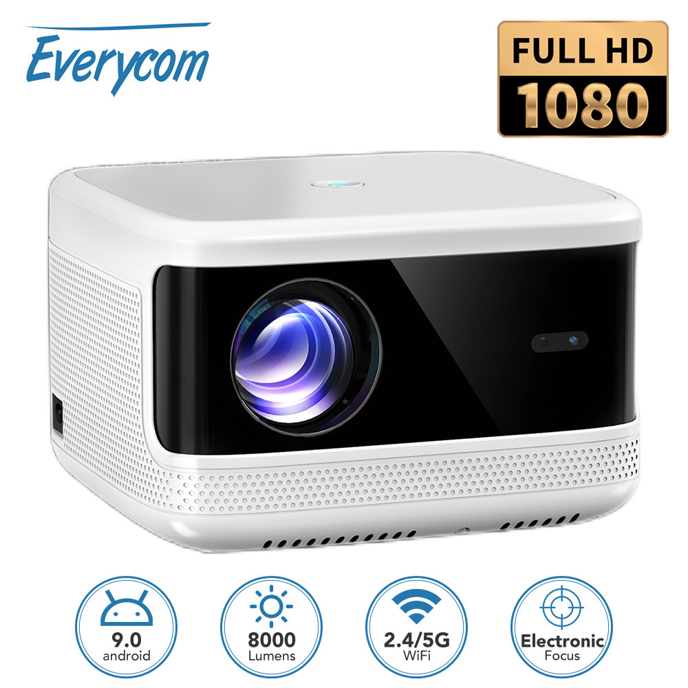 웃Everycom T5 Beam Projector 1080P FHD 4K Projector 8000 Lumens Electric ...