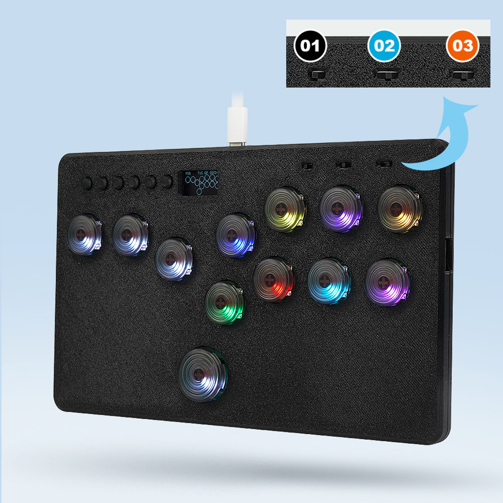 Flatbox LED Pro Arcade Stick Hitbox Style Game Controller for PC/PS4 ...