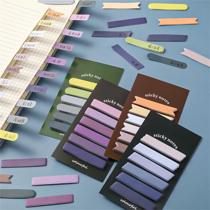 120 Pages/set Morandi Gradient Color Index Memo Pad Sticky Notes To Do ...