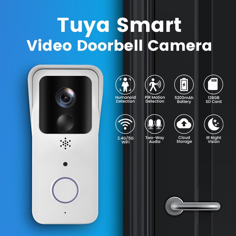 Tuya Smart Video Doorbell 5G 2.4G WiFi Outdoor Door bell Waterproof ...