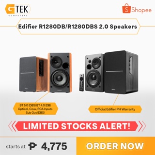 Edifier R1280DB 42W Bluetooth Bookshelf Speakers - Wood for sale online