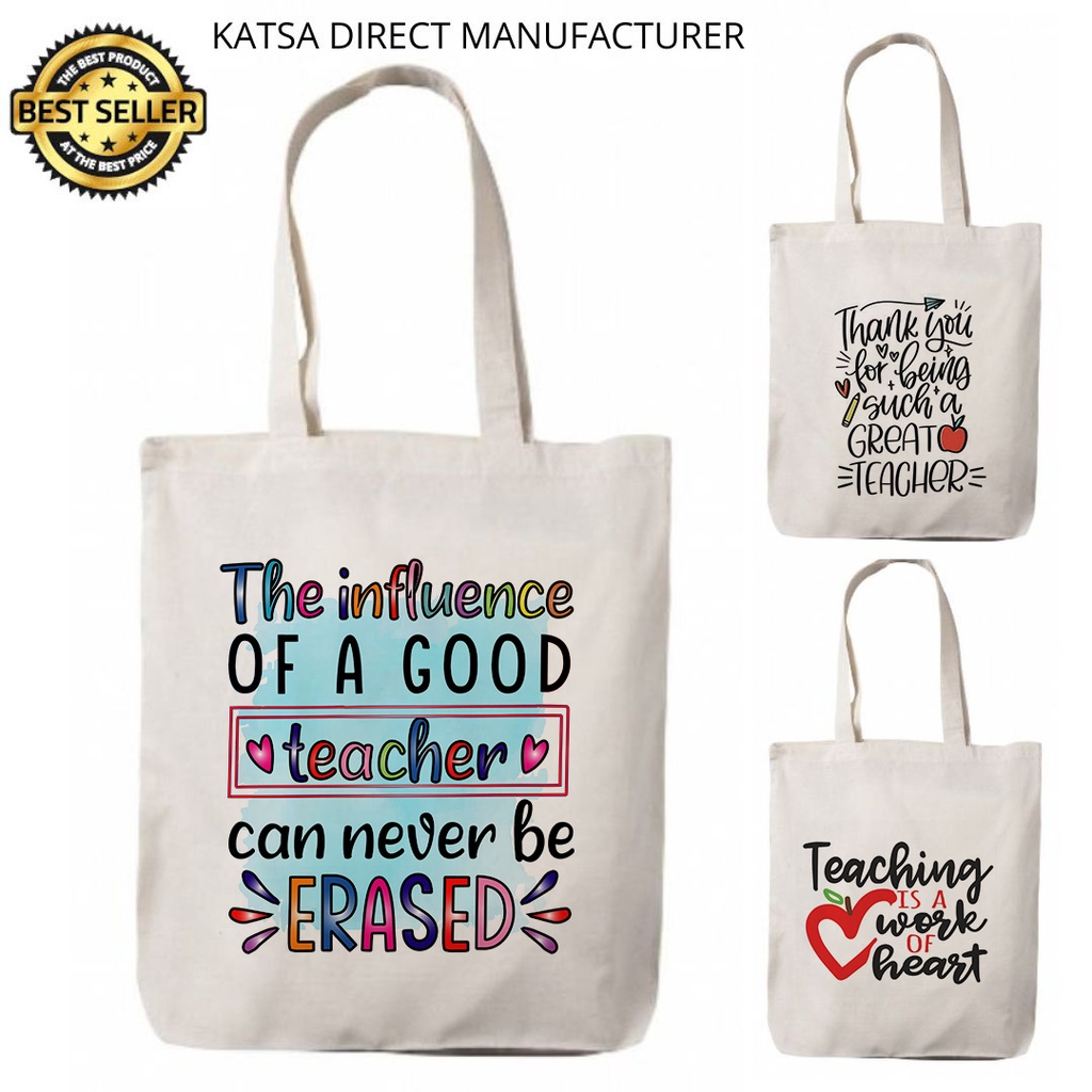 Canvas Teacher's Day Katsa High Quality Bag Gift for Teacher | Shopee ...