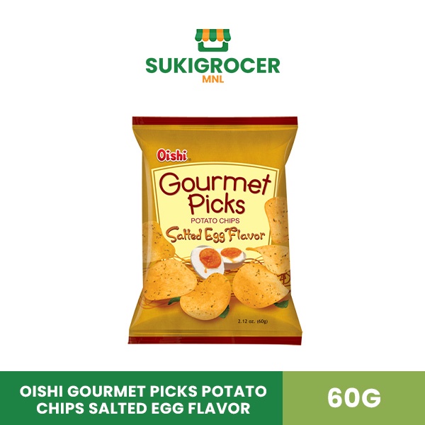 Oishi Gourmet Picks Potato Chips Salted Egg Flavor 60G Shopee Philippines