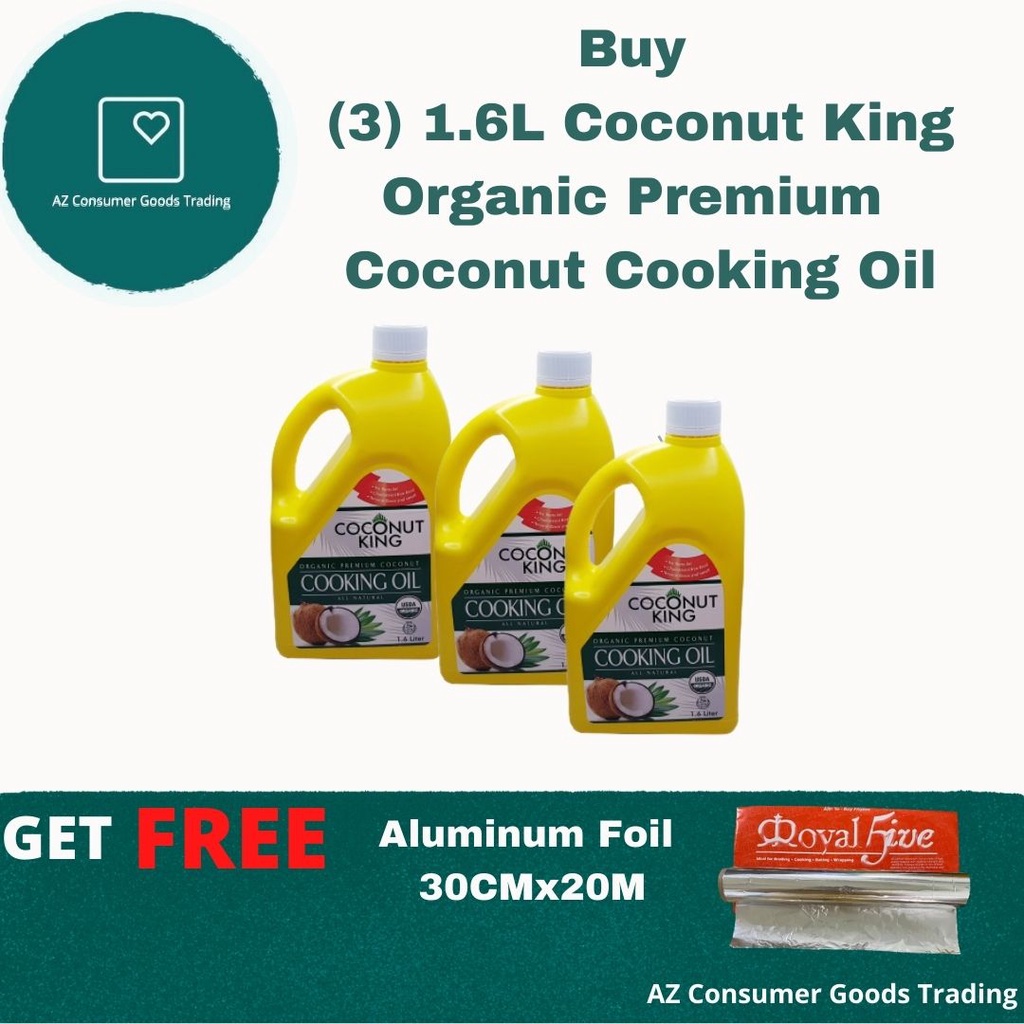 ۞﹊AZ Consumer Coconut King Organic Coconut Cooking Oil 1.6L Shopee
