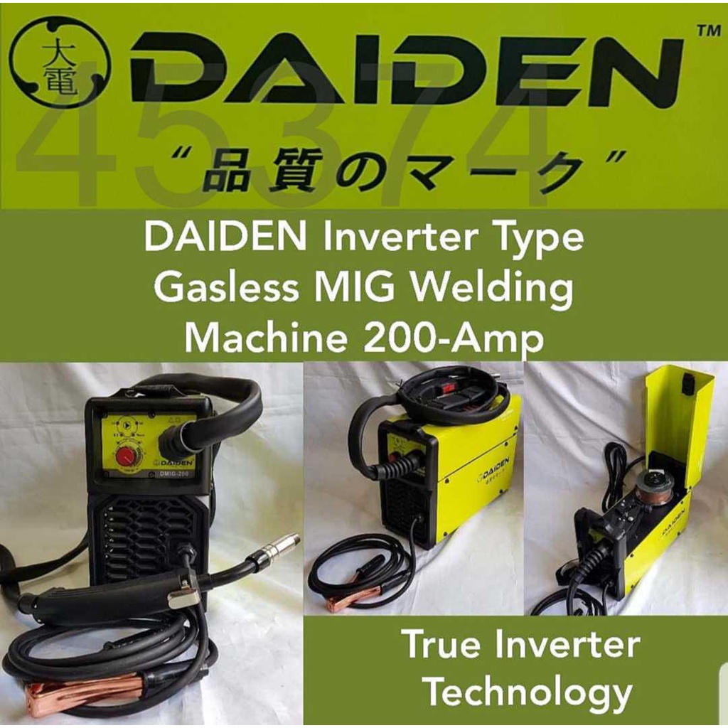 S243 DAIDEN Inverter Type Gasless MIG Welding Machine 200Amp w/ Flux
