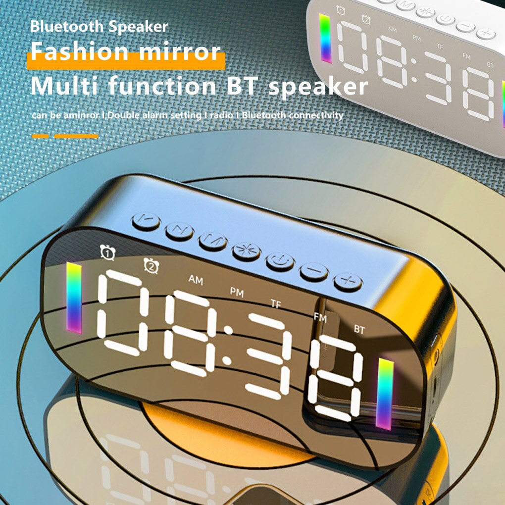 Wireless Bluetooth Speaker FM Radio Sound Box Desktop Alarm Clock ...
