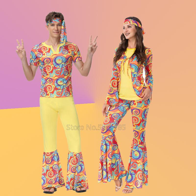 ♠Carnival Halloween 70S Hippie Cosplay New Disco Retro Dance Costume ...