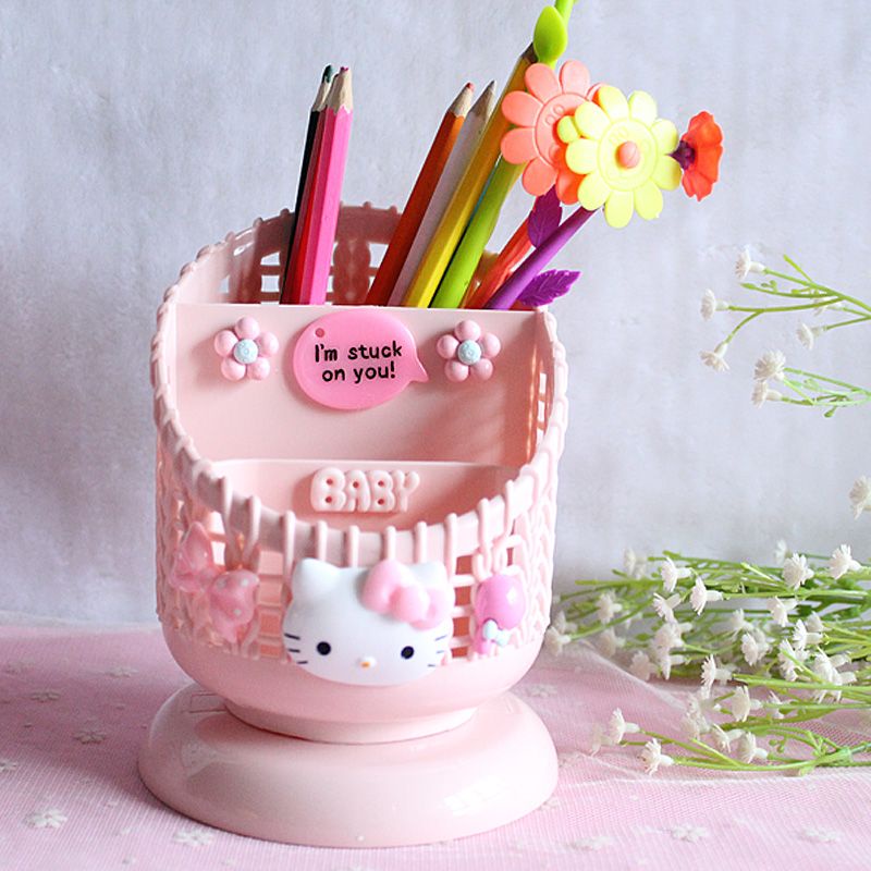☼Anime Kawaii Sanrio Hello Kitty Pen Holder Cute My Melody Doraemon