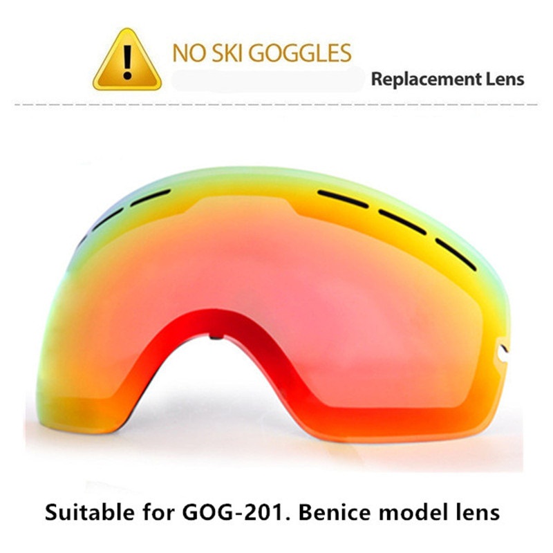 【Original Lens Ski Goggles Lens Anti-fog UV400 Big Spherical Ski ...