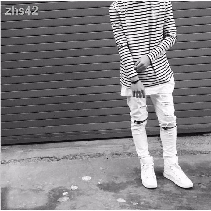 White biker jeans with on sale zippers