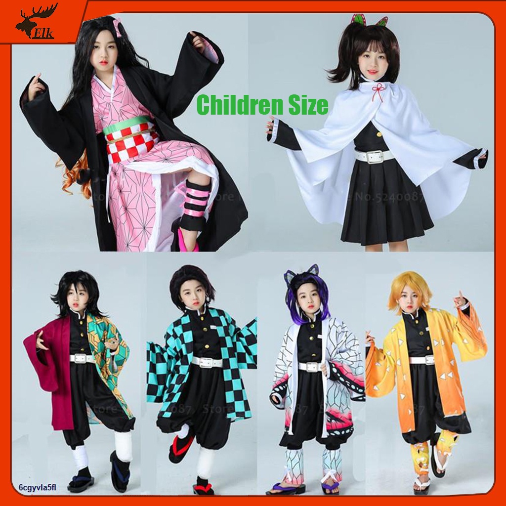 【3-15 Years Old】Children Size For Demon Slayer Kimetsu Cosplay Tanjiro ...