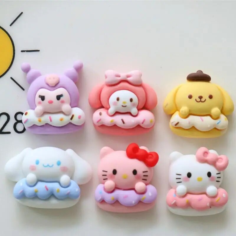 10Pcs Sanrio Anime Kawaii Hello Kitty Kuromi Cute My Melody Cinnamoroll ...