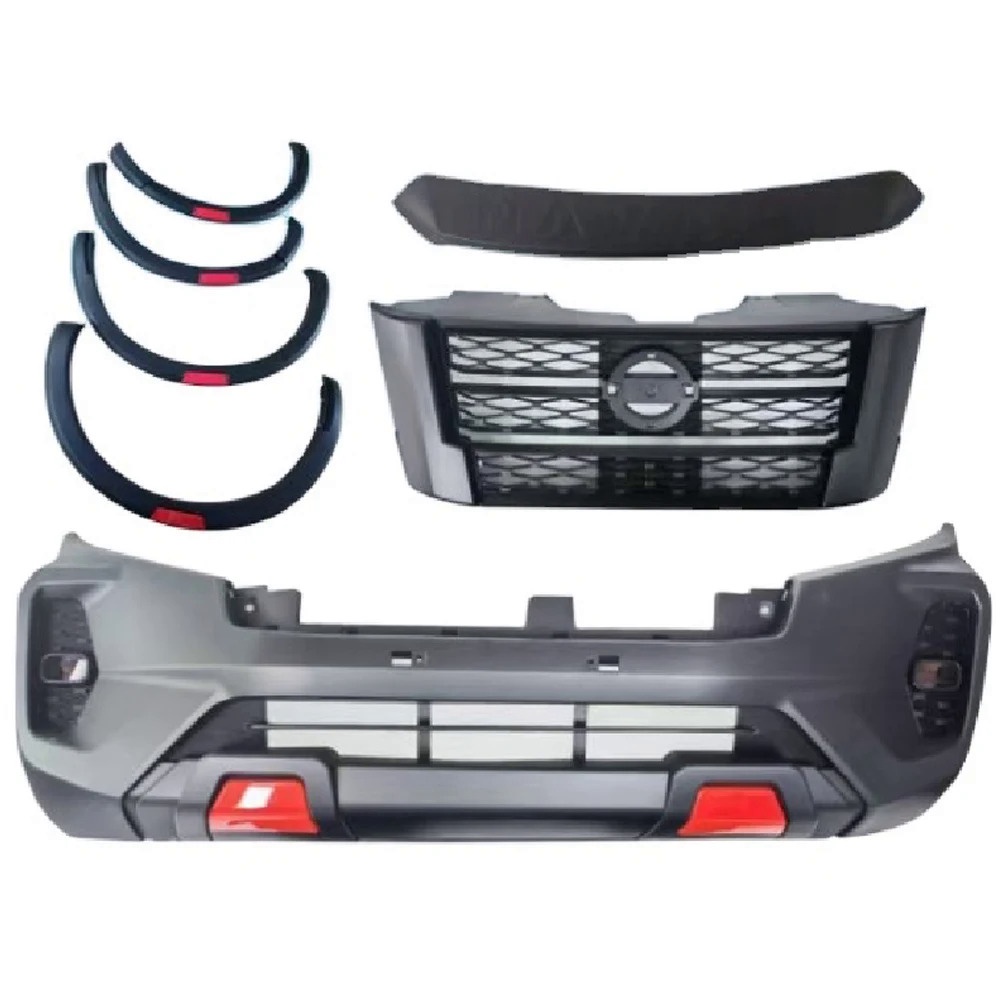 For 2016 Nissan Navara Np300 Upgrade Change To Navara 2021 Car Front Bumper Grille Facelift