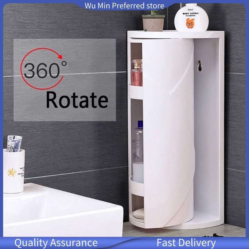 1/2/3 Layers Bathroom Corner Shelf Kitchen Bathroom Rotating Storage