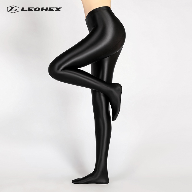 LEOHEX Spandex GLOSSY OPAQUE Pantyhose Shiny high waist Tights Sexy ...