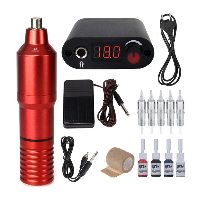 Tattoos Machine Kit Digital Screen Tattoos Power Supply Pen Ink Set ...