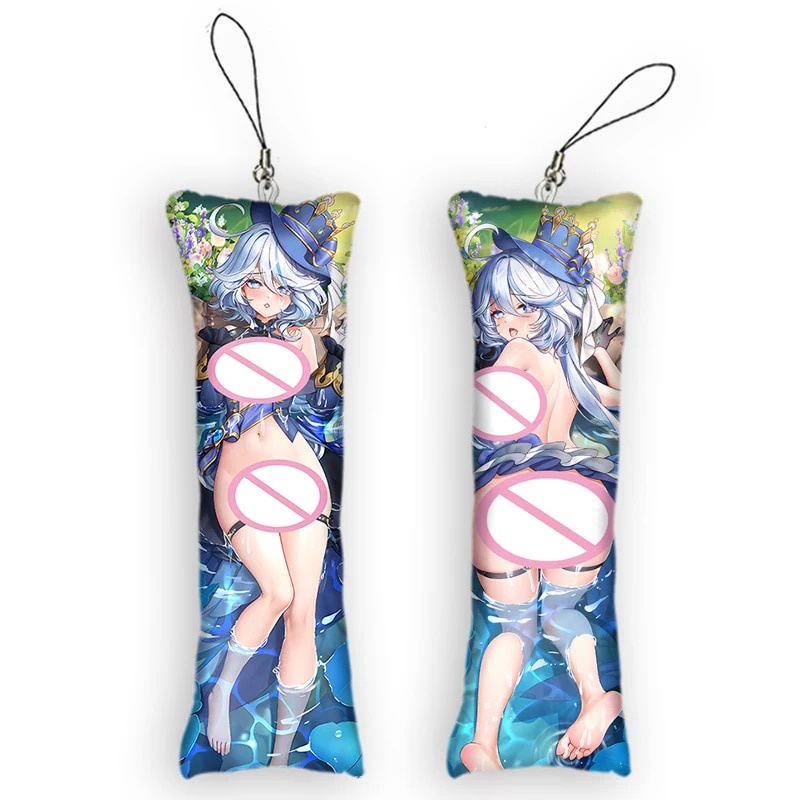 ♀Genshin Impact Furina Theme Character Sexy Mini Dakimakura Keychain