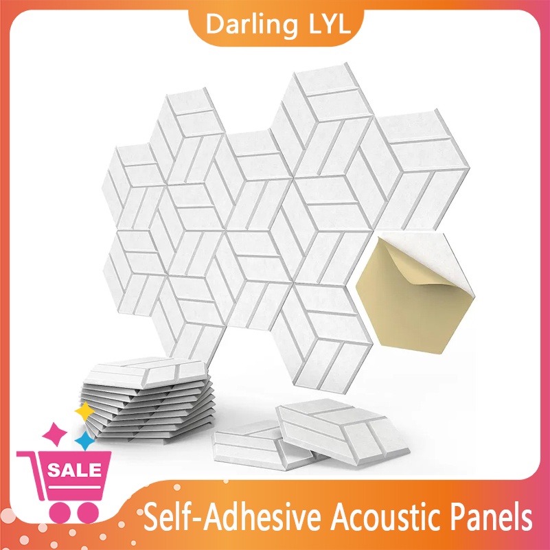 12 Pack SelfAdhesive Acoustic Panels Hexagon Sound Proof Foam Panels