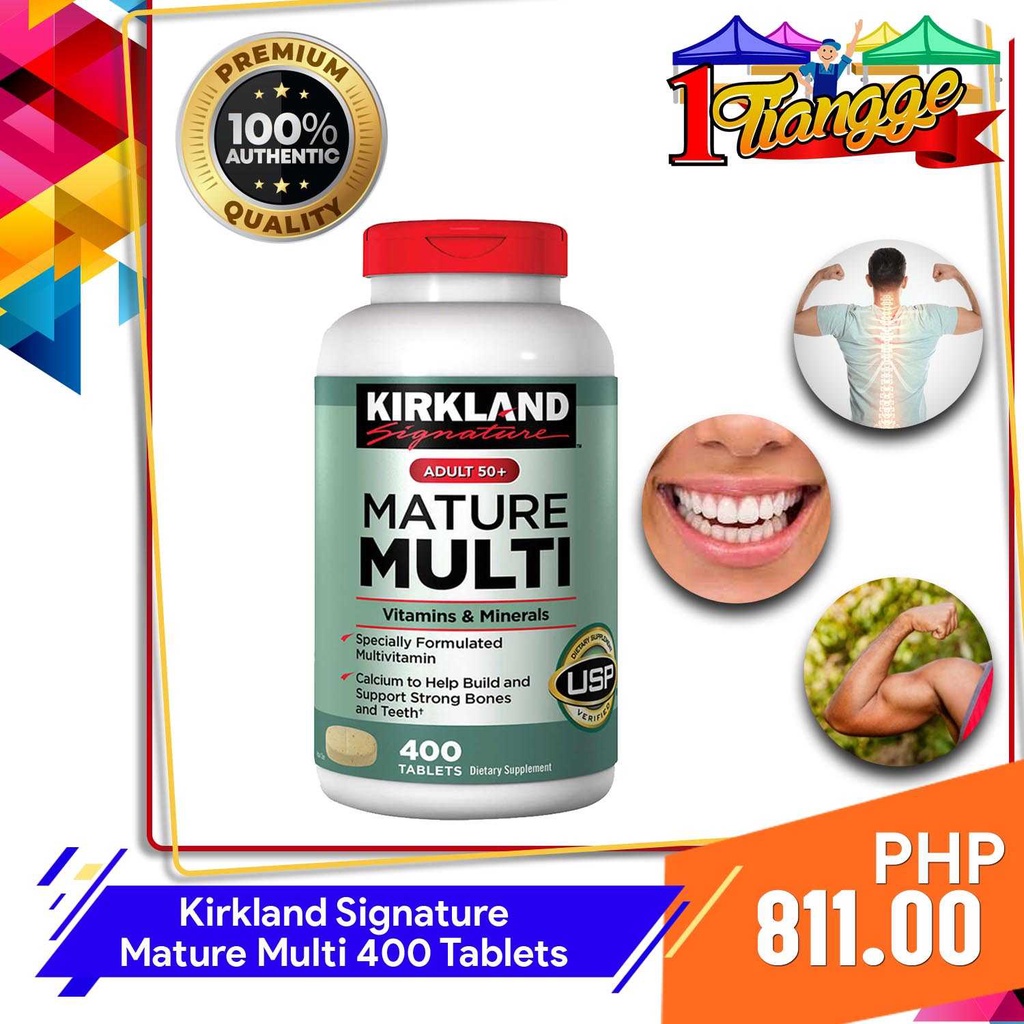 1Tiangge Kirkland Signature Adult 50+ Mature Multi Vitamins & Minerals, 400 Tablets, 100