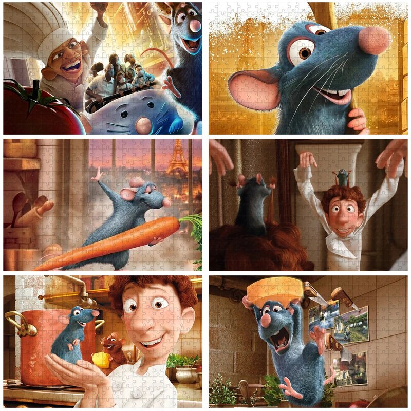 ☁Disney Movie Ratatouille Puzzle 300/500/1000 PCS Art Jigsaw Puzzles ...