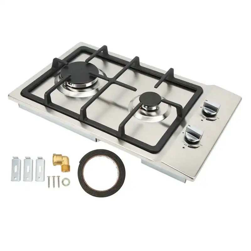 ♥RV 2 Burners Gas Stove Gas Cooktop 2.5KW 2.3KW LPG NG Dual Fuel Built