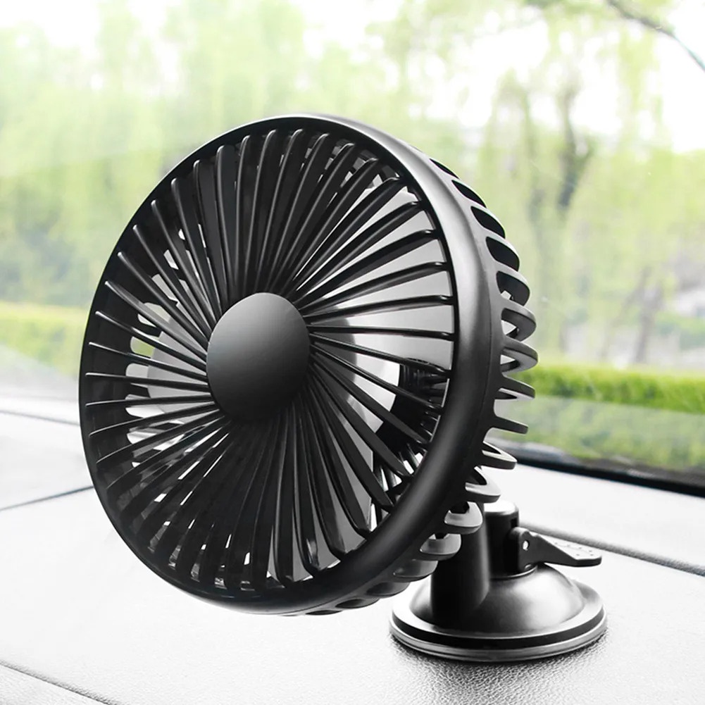 12V 24V 360 Degree All Round Adjustable Car Air Cooling Dual Head Fan Low Noise Car Cooler Air