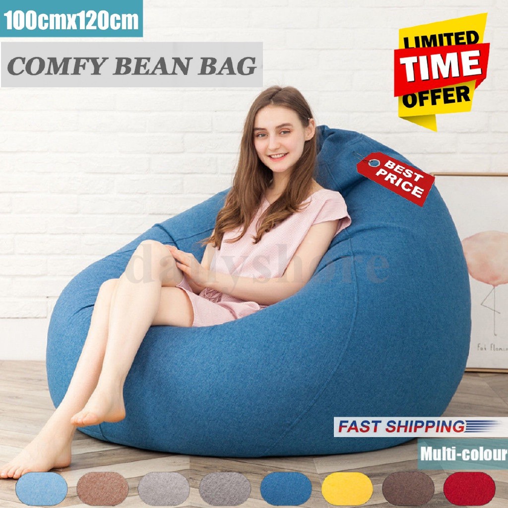 ♣bean bag chair Filling S/M/L/XL Stylish Bedroom Furniture Solid Color