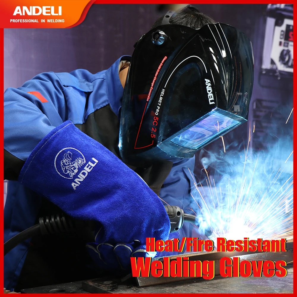 ANDELI Welding Gloves MIG TIG ARC CUT Welder Works Gloves Heat/Fire
