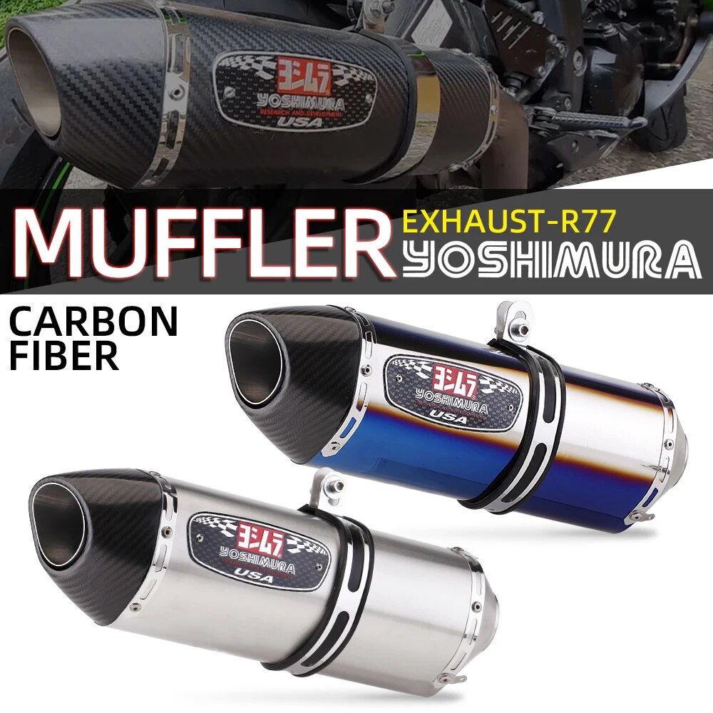 유Universal Motorcycle Yoshimura r77 modified Exhaust Pipe Carbon Fiber