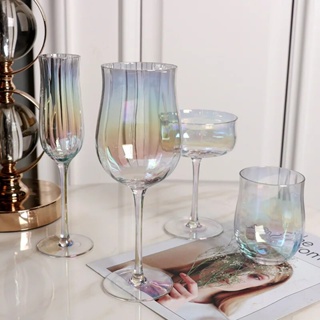 Vertical Striped Wine Glasses, Champagne Glasses, Lead-free