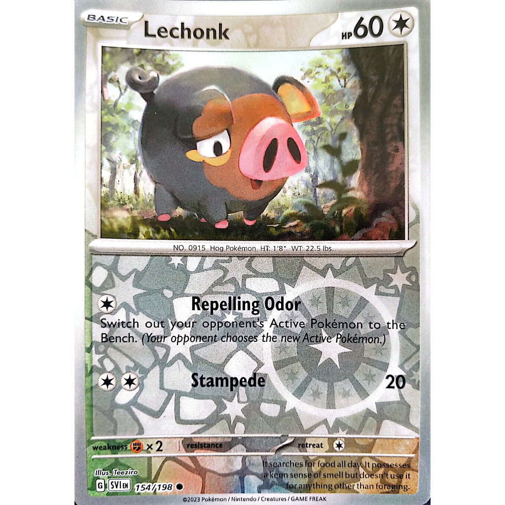 Pokemon TCG Lechonk 154/198 Scarlet & Violet Base Set | Shopee Philippines