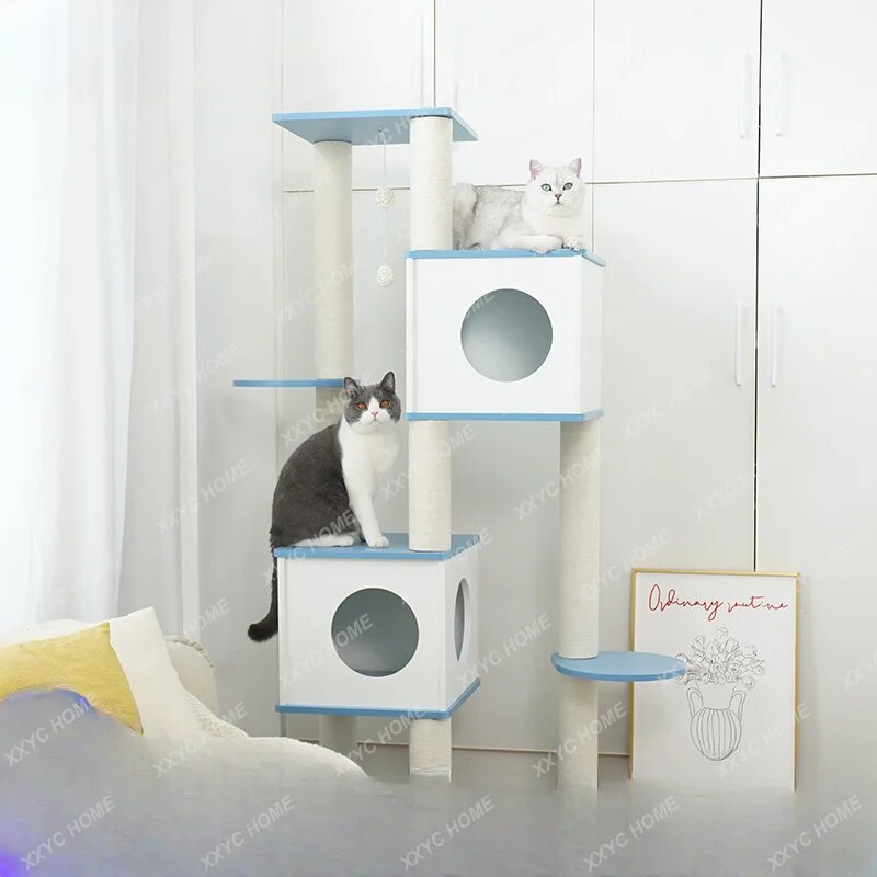 Cat Climbing Frame Cat Nest Cat Tree Scratch Board Integrated House ...