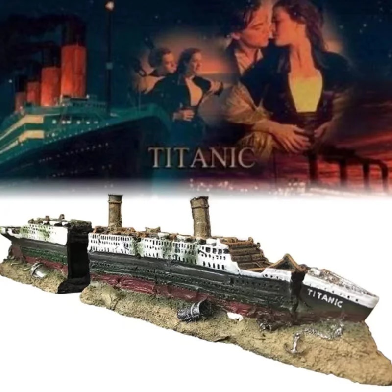 Aquarium Decorations Resin Sunken Ship Titanic Ship Environmentally