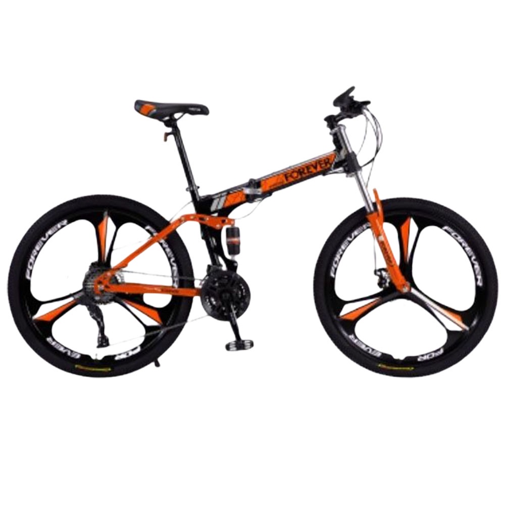 ♨24 Inch Bicycle Mechanical Double Disc Brake Bike Foldable Mountain