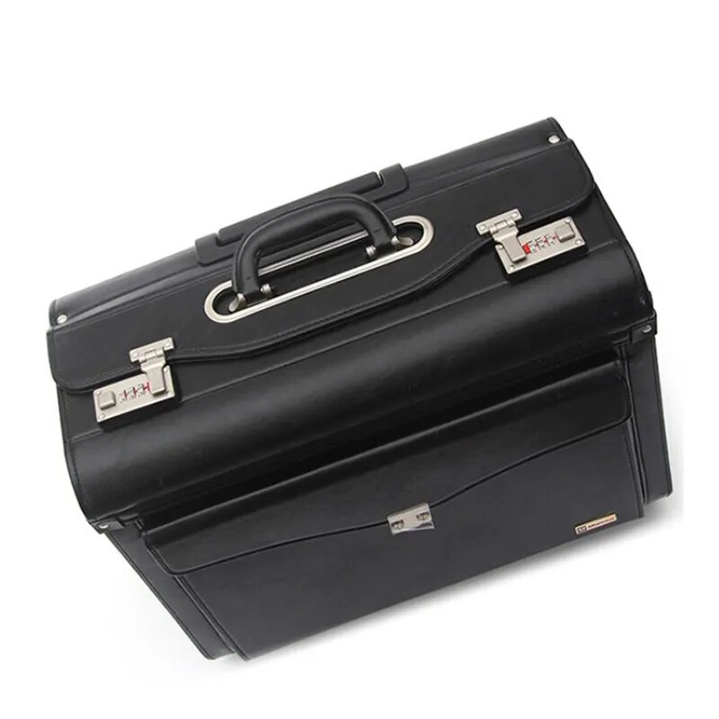 894 Carrylove 19 Inch Pilot Black Travel Luggage Lawyer Suitcase Cabin