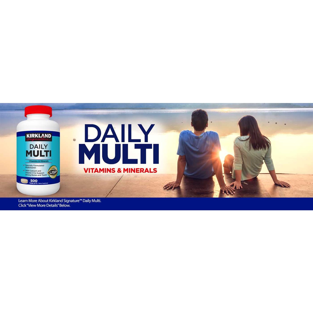 Sale! Kirkland DAILY MULTI Vitamins & Minerals 500 tablets ( Free 1