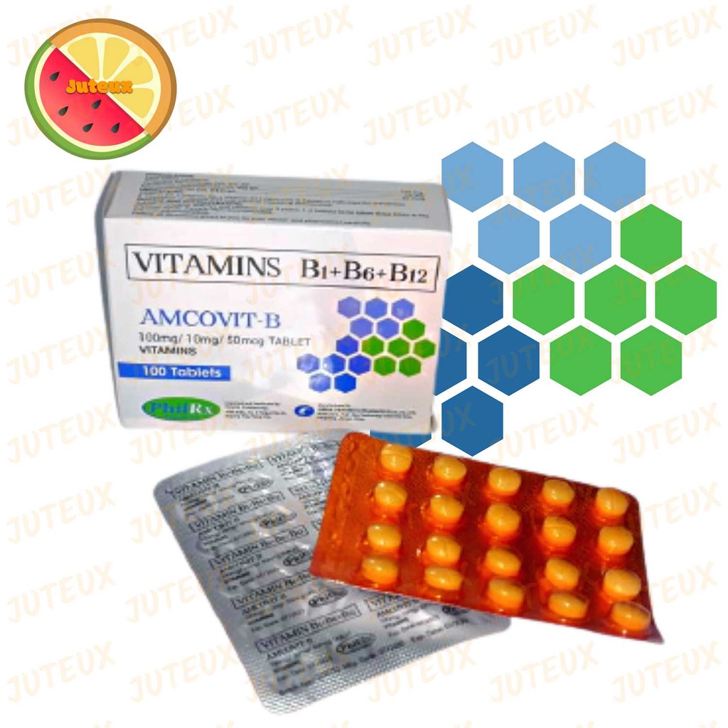 AMCOVIT B Vitamins B1 + B6 + B12, 100 mg/ 10 mg/ 50 mg Tablet, 100