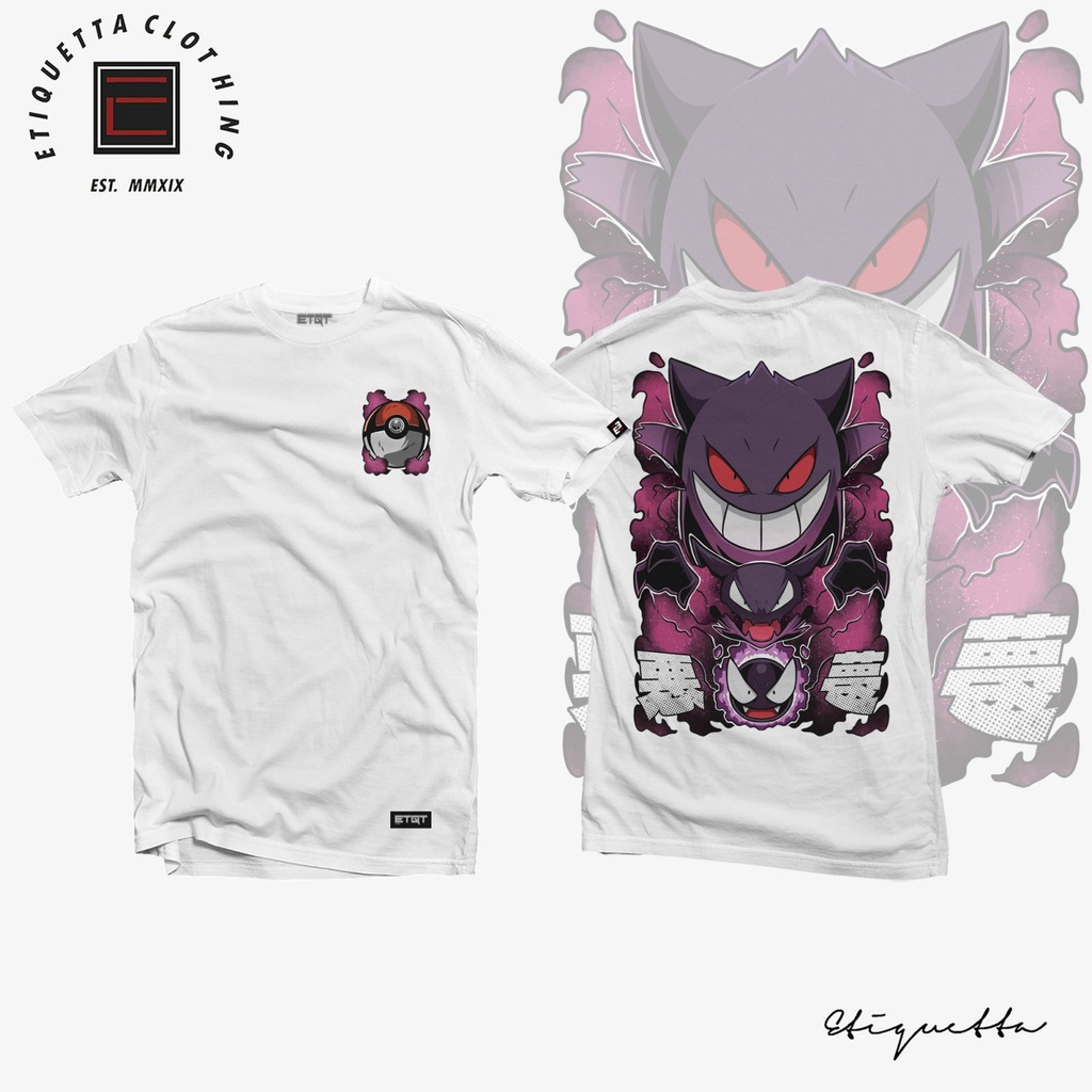 Anime Shirt - Unisex - Etiquetta Co. - Pokemon - Gastly Evolution Line ...