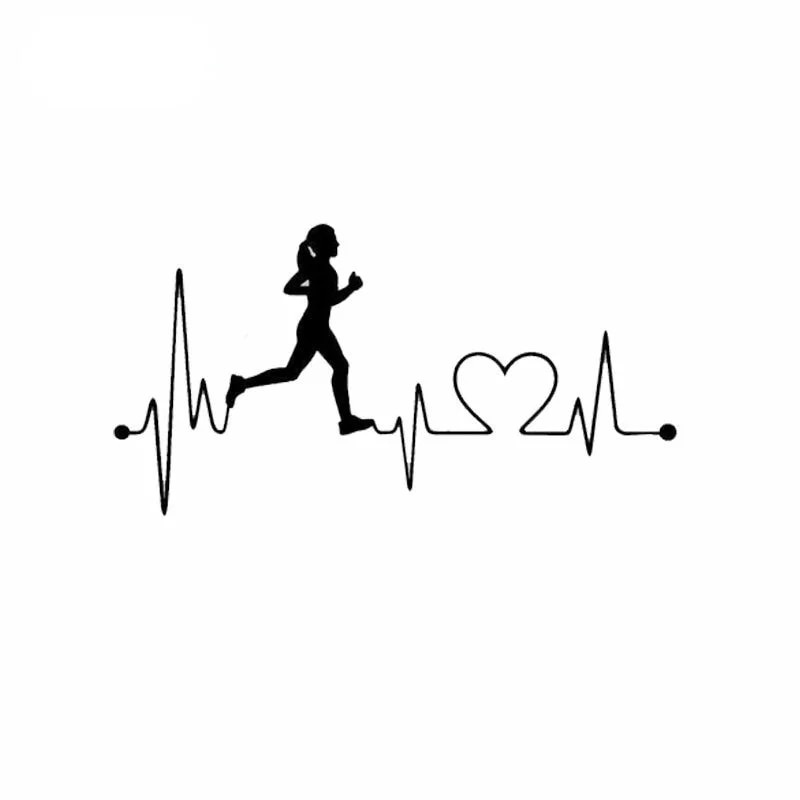 ☀Run Girl Heartbeat Marathon .Decal Sticker Trucks Walls Laptop Car ...