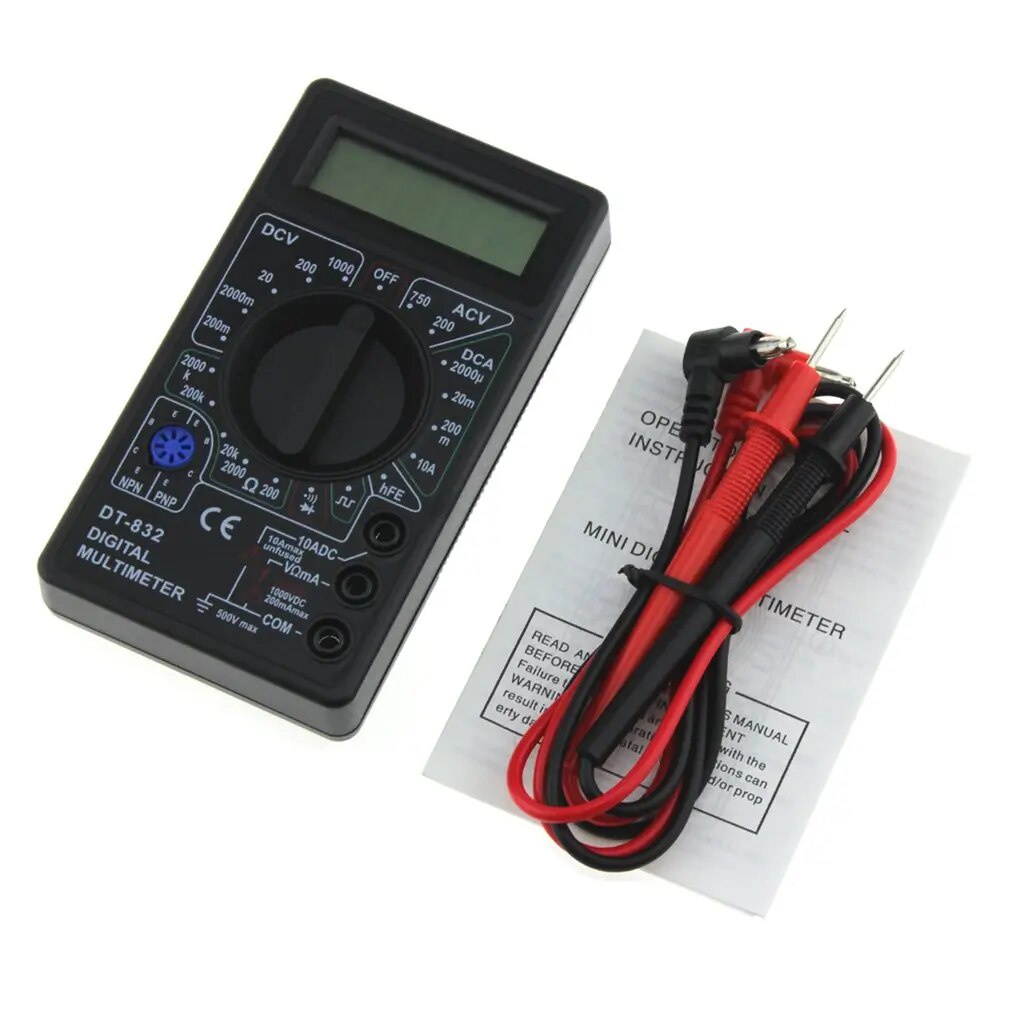 19p Dt-832 Digital Multimeter 1999 Auto Range Counts Ac Dc Amp Volt Ohm 