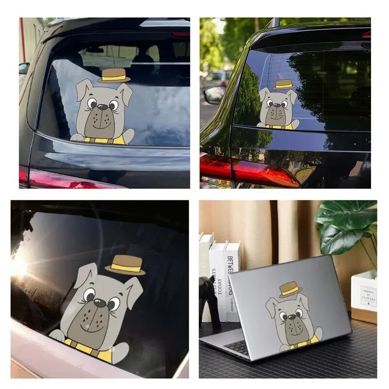Dog Stickers For Cars Funny Dog Smile Lying On Window Car Sticker ...