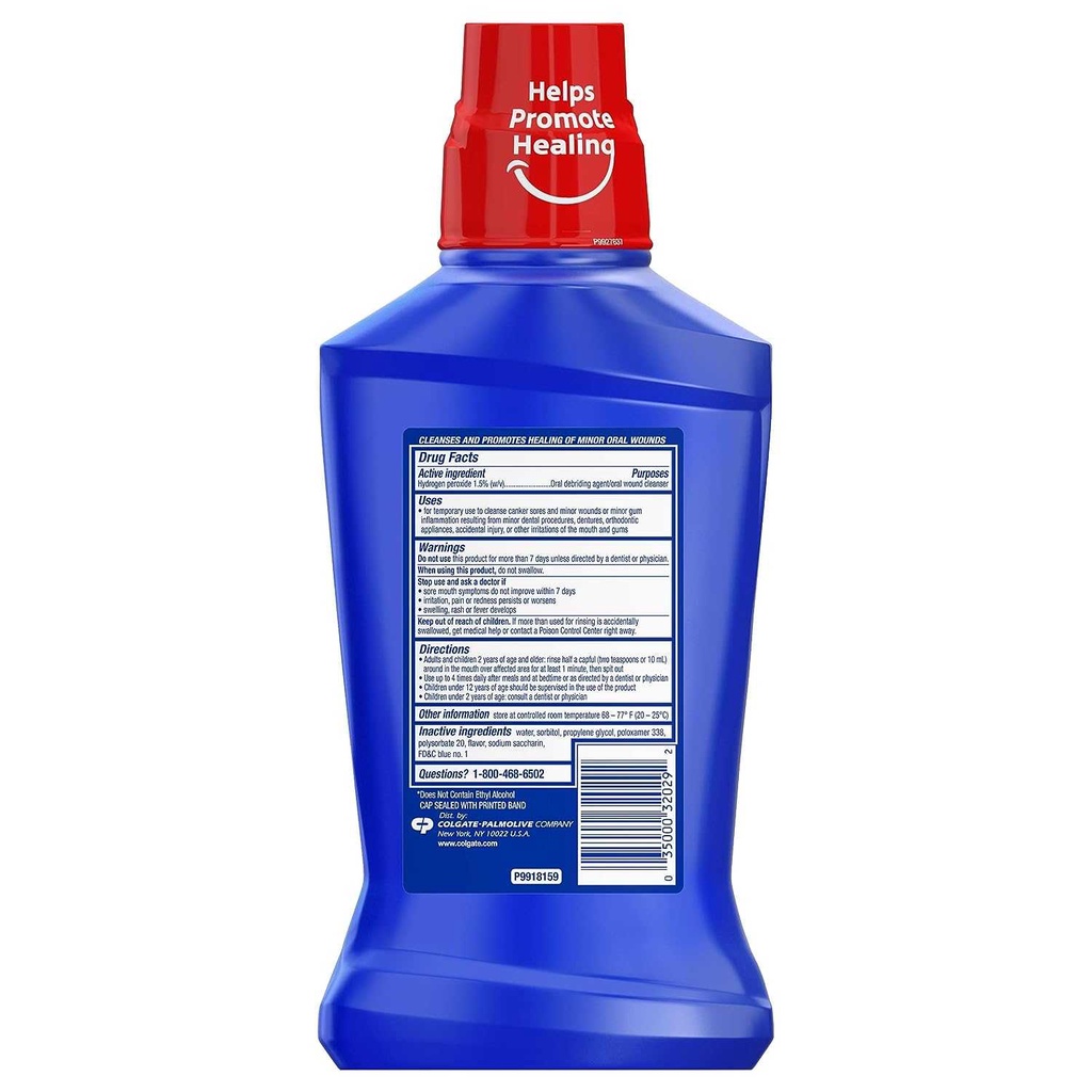 Colgate Peroxyl Antiseptic Mouthwash and Mouth Sore Rinse, 1.5 Hydrogen Peroxide, Mild Mint