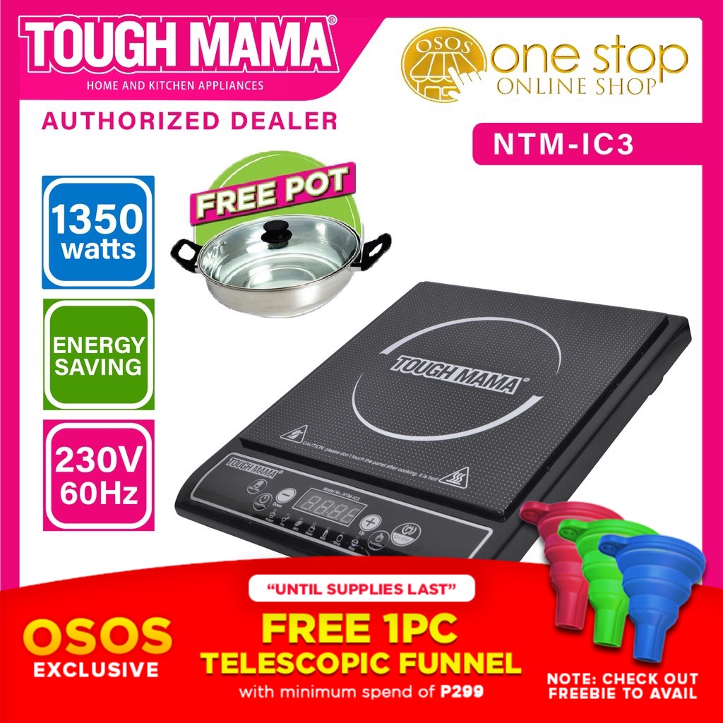 Tough Mama Original Ceramic Plate Induction Cooker With Free Cooking Pot and Lid NTMIC3 •OSOS