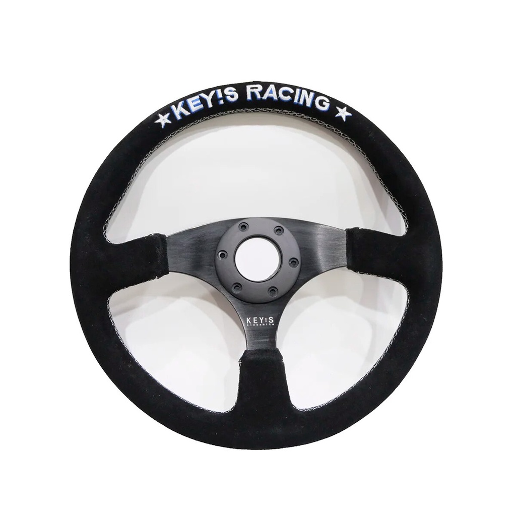 14inch 350mm KEY!S Racing Flat Steering Wheel Auto Universal Suede ...