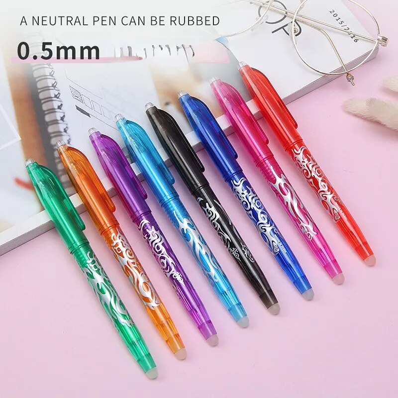 8 Pcs/Set Multicolor Erasable Gel Pen 0.5mm Pens Student Writing