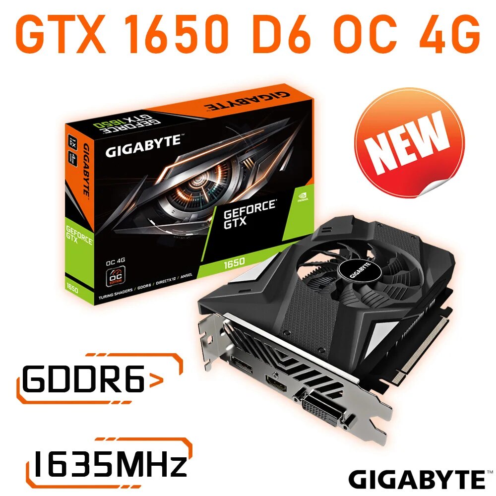 Gigabyte GeForce GTX 1650 D6 OC 4G Graphics GDDR6 PCI E 3.0 x 16