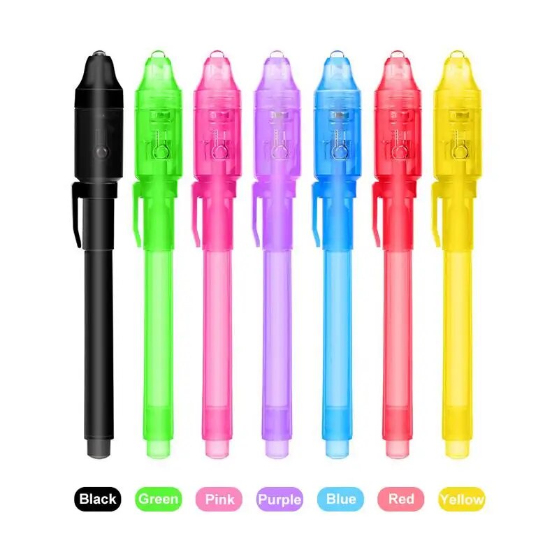 ☝Secret Pen Invisible Spy Disappearing Ink Pen with UV Light Magic