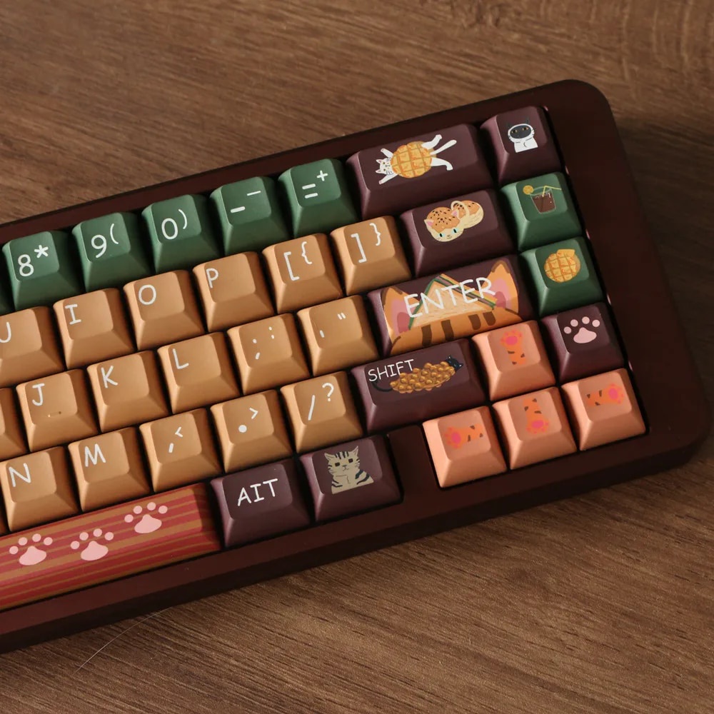 Custom Cat Tea Restaurant Keycap KCA Profile DYE Sublimation 142 Keys ...